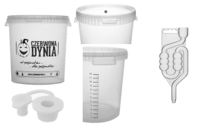 Zestaw pojemnik fermentacyjny 15L + korki + rurka fermentacyjna