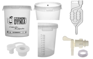 Zestaw pojemnik fermentacyjny 15L + korki + kran + nakrętka + rurka