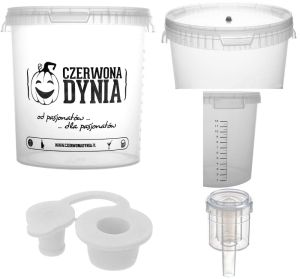 Zestaw pojemnik fermentacyjny 15L + korek + rurka cicha mini compact