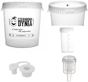 Zestaw pojemnik fermentacyjny 33L + korek + rurka cicha mini compact
