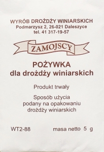 Pożywka dla drożdży winiarskich ZAMOJSCY
