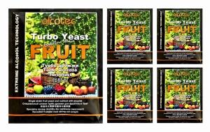 Drożdże gorzelnicze Alcotec Fruit Turbo + enzym 5szt.